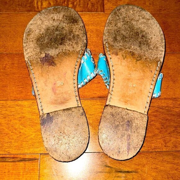 Palm Beach Turquoise Flip Flop Sandals Sz 6 - Picture 8 of 8